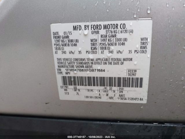 Photo 8 VIN: 1FM5K7B8XFGB71684 - FORD EXPLORER 