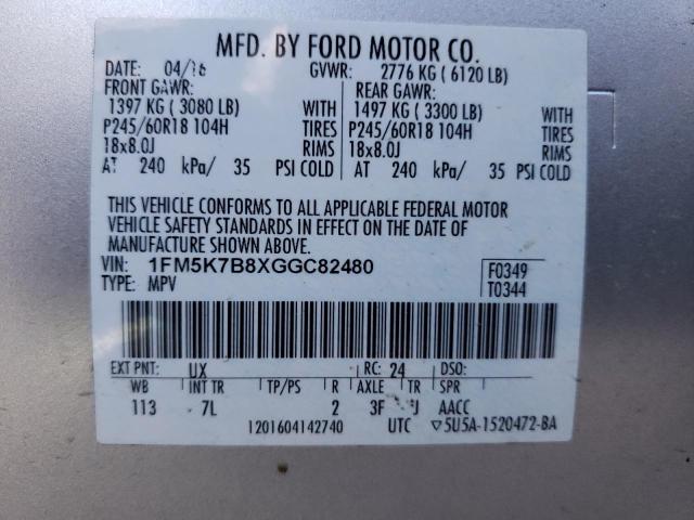 Photo 12 VIN: 1FM5K7B8XGGC82480 - FORD EXPLORER 