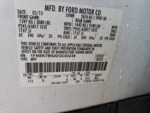 Photo 9 VIN: 1FM5K7B92DGC83238 - FORD EXPLORER 