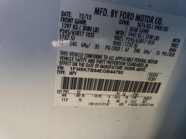 Photo 12 VIN: 1FM5K7B94EGB44780 - FORD EXPLORER 