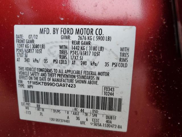 Photo 12 VIN: 1FM5K7B99DGA97423 - FORD EXPLORER 