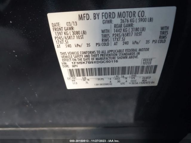 Photo 8 VIN: 1FM5K7B9XDGC50116 - FORD EXPLORER 