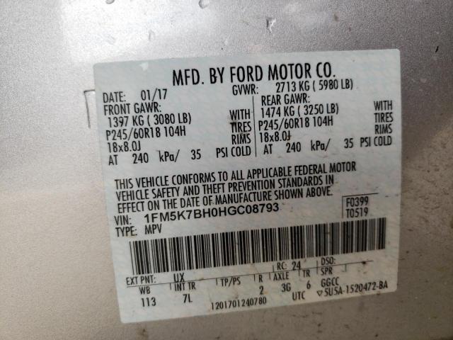 Photo 12 VIN: 1FM5K7BH0HGC08793 - FORD EXPLORER 