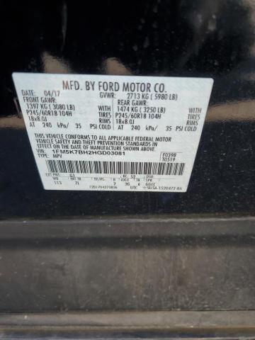 Photo 12 VIN: 1FM5K7BH2HGD03081 - FORD EXPLORER 