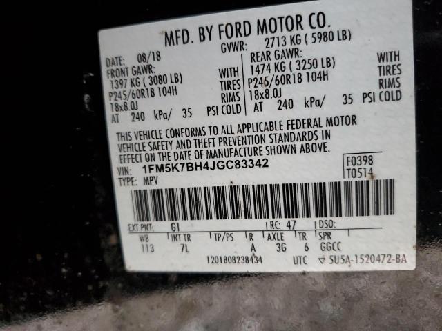 Photo 12 VIN: 1FM5K7BH4JGC83342 - FORD EXPLORER 