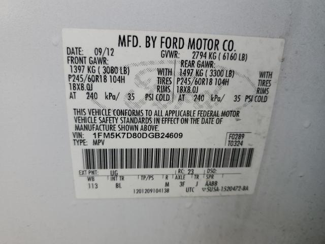 Photo 12 VIN: 1FM5K7D80DGB24609 - FORD EXPLORER X 