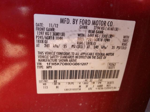 Photo 12 VIN: 1FM5K7D80DGB61207 - FORD EXPLORER X 