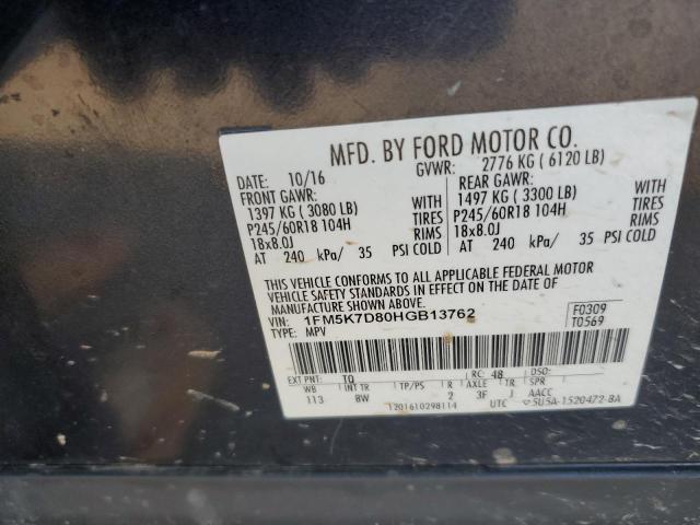 Photo 12 VIN: 1FM5K7D80HGB13762 - FORD EXPLORER 