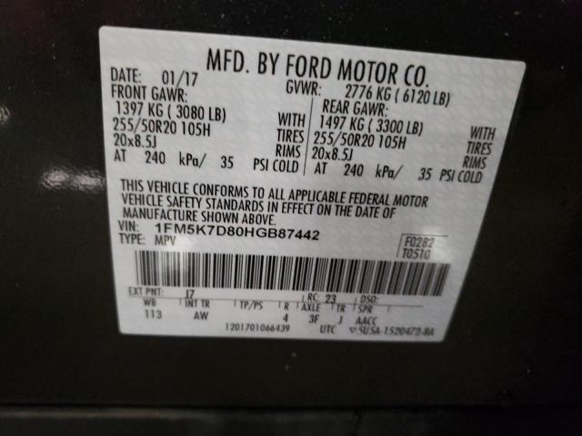 Photo 12 VIN: 1FM5K7D80HGB87442 - FORD EXPLORER 