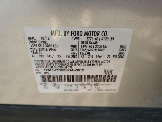 Photo 13 VIN: 1FM5K7D80KGA45812 - FORD EXPLORER X 