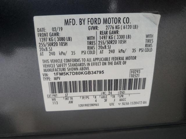 Photo 12 VIN: 1FM5K7D80KGB34795 - FORD EXPLORER 