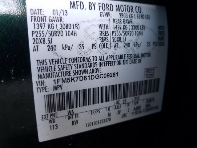 Photo 9 VIN: 1FM5K7D81DGC09281 - FORD EXPLORER X 