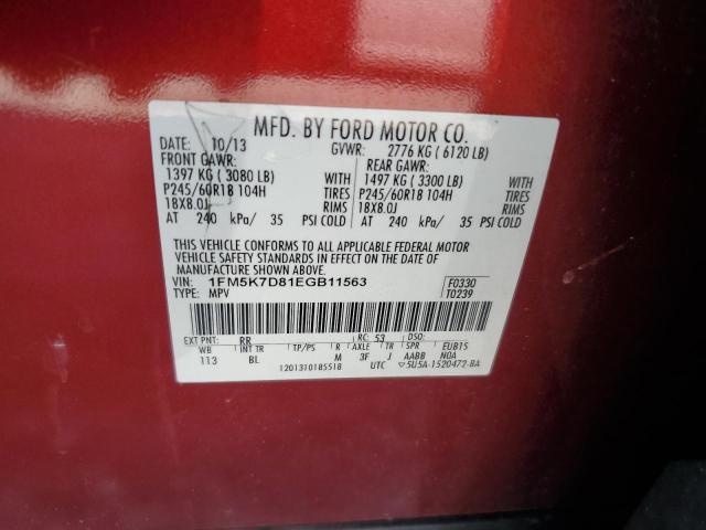 Photo 12 VIN: 1FM5K7D81EGB11563 - FORD EXPLORER 