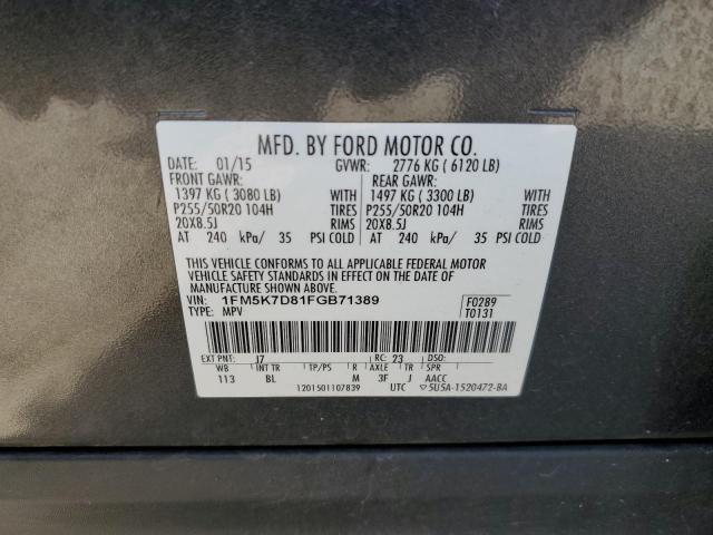 Photo 13 VIN: 1FM5K7D81FGB71389 - FORD EXPLORER 