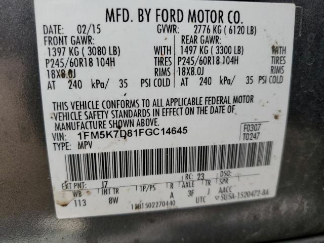 Photo 12 VIN: 1FM5K7D81FGC14645 - FORD EXPLORER 