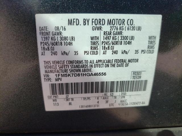 Photo 12 VIN: 1FM5K7D81HGA46556 - FORD EXPLORER 