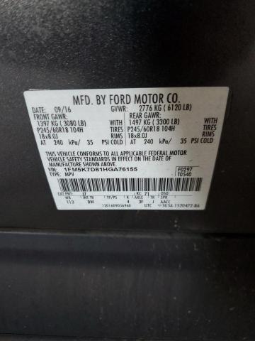 Photo 12 VIN: 1FM5K7D81HGA76155 - FORD EXPLORER X 