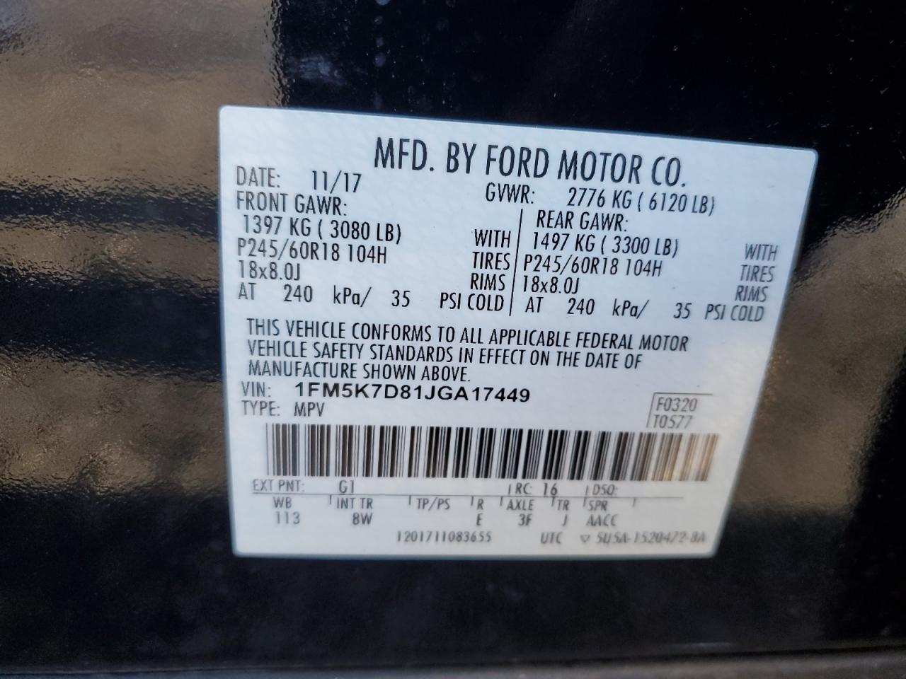 Photo 11 VIN: 1FM5K7D81JGA17449 - FORD EXPLORER 