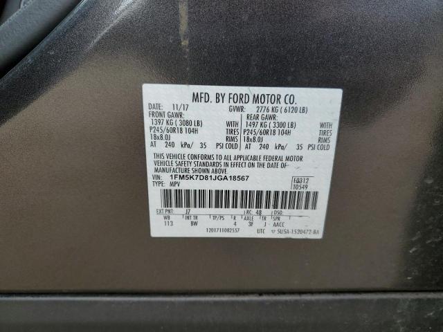 Photo 12 VIN: 1FM5K7D81JGA18567 - FORD EXPLORER X 