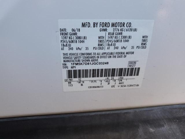 Photo 13 VIN: 1FM5K7D81JGC03248 - FORD EXPLORER 