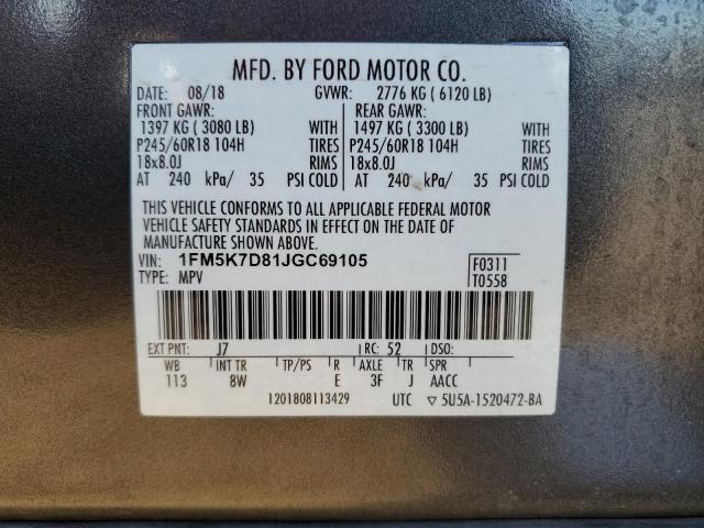 Photo 12 VIN: 1FM5K7D81JGC69105 - FORD EXPLORER X 