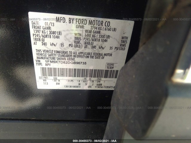 Photo 8 VIN: 1FM5K7D82DGB96735 - FORD EXPLORER 