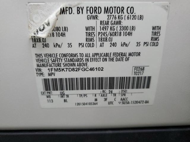 Photo 13 VIN: 1FM5K7D82FGC46102 - FORD EXPLORER X 