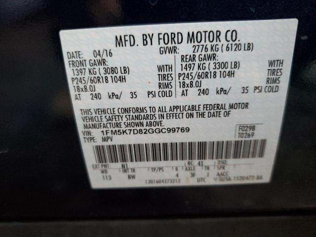 Photo 12 VIN: 1FM5K7D82GGC99769 - FORD EXPLORER X 