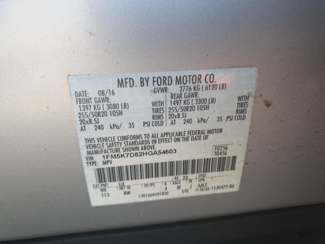 Photo 9 VIN: 1FM5K7D82HGA54603 - FORD EXPLORER X 