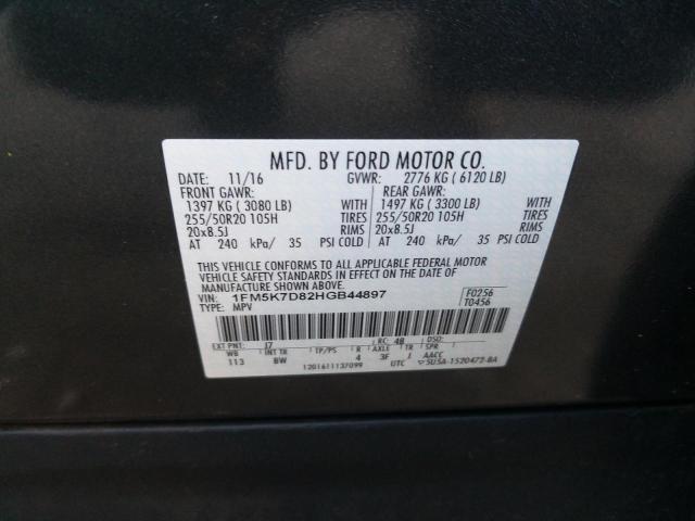 Photo 9 VIN: 1FM5K7D82HGB44897 - FORD EXPLORER X 