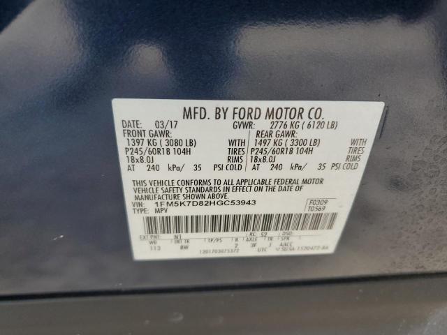 Photo 13 VIN: 1FM5K7D82HGC53943 - FORD EXPLORER 