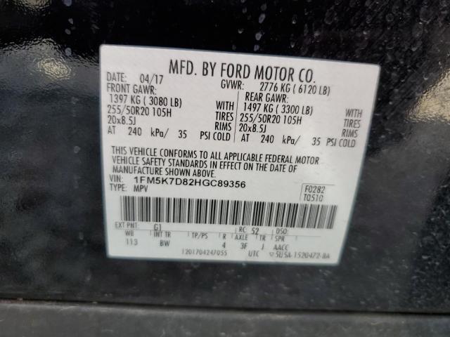 Photo 11 VIN: 1FM5K7D82HGC89356 - FORD EXPLORER 