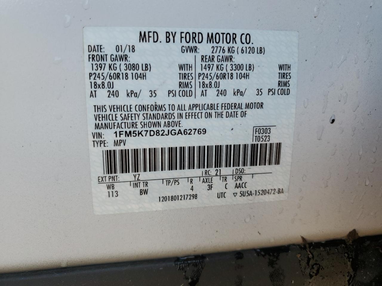 Photo 12 VIN: 1FM5K7D82JGA62769 - FORD EXPLORER 