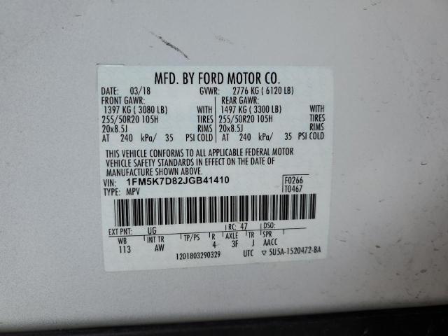 Photo 12 VIN: 1FM5K7D82JGB41410 - FORD EXPLORER X 