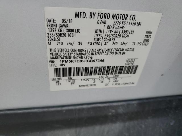 Photo 12 VIN: 1FM5K7D82JGB97346 - FORD EXPLORER X 