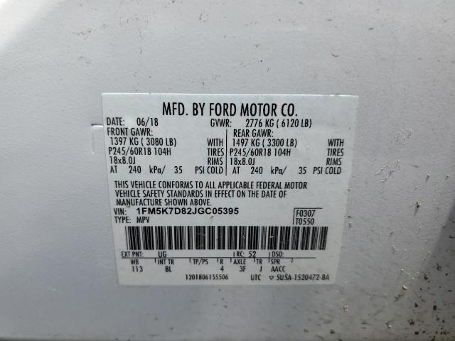 Photo 12 VIN: 1FM5K7D82JGC05395 - FORD EXPLORER 