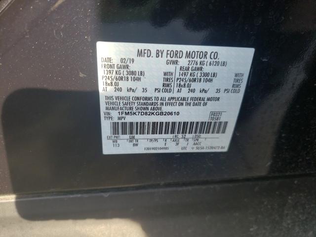 Photo 9 VIN: 1FM5K7D82KGB20610 - FORD EXPLORER X 