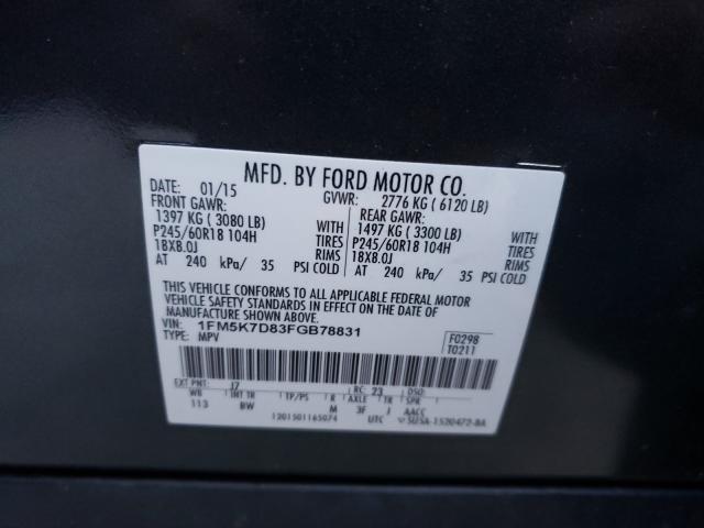 Photo 9 VIN: 1FM5K7D83FGB78831 - FORD EXPLORER X 