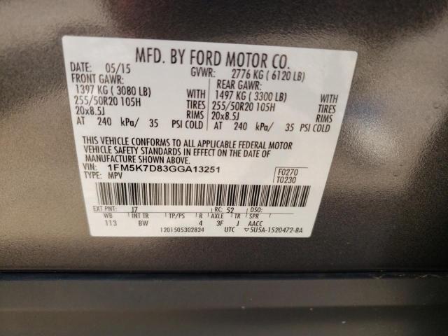 Photo 11 VIN: 1FM5K7D83GGA13251 - FORD EXPLORER X 