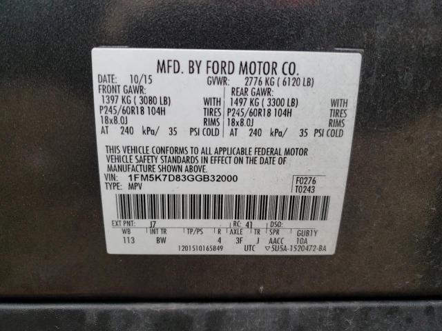 Photo 9 VIN: 1FM5K7D83GGB32000 - FORD EXPLORER X 