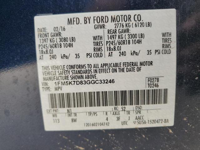 Photo 12 VIN: 1FM5K7D83GGC33246 - FORD EXPLORER X 