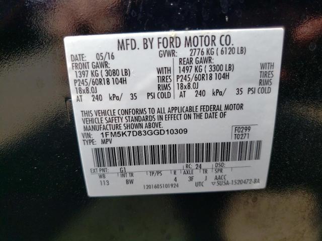 Photo 12 VIN: 1FM5K7D83GGD10309 - FORD EXPLORER X 