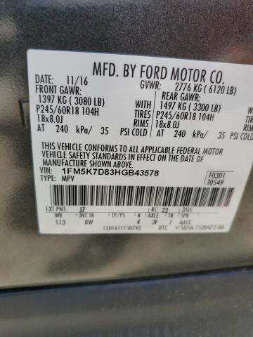 Photo 13 VIN: 1FM5K7D83HGB43578 - FORD EXPLORER 