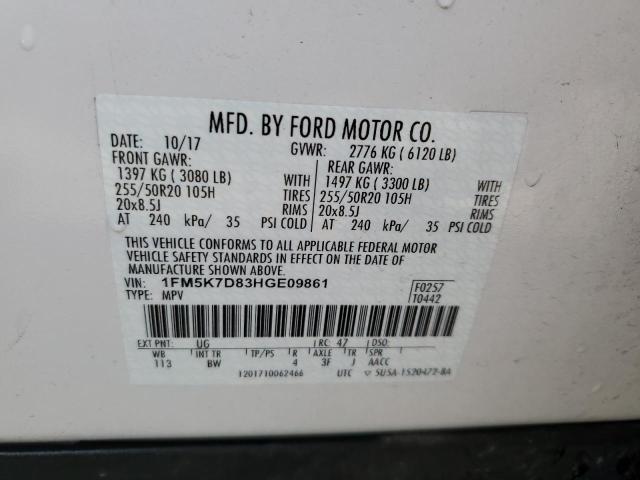 Photo 13 VIN: 1FM5K7D83HGE09861 - FORD EXPLORER 