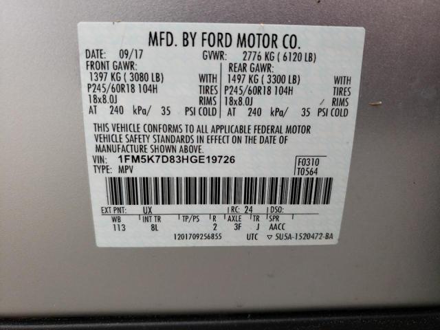 Photo 13 VIN: 1FM5K7D83HGE19726 - FORD EXPLORER X 