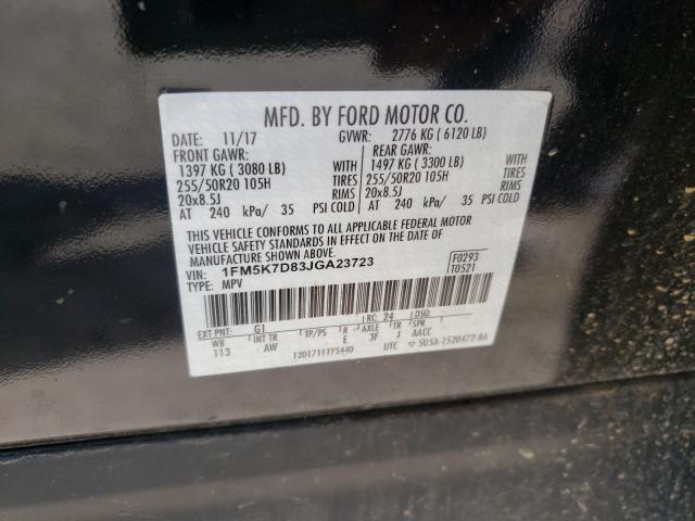 Photo 9 VIN: 1FM5K7D83JGA23723 - FORD EXPLORER X 