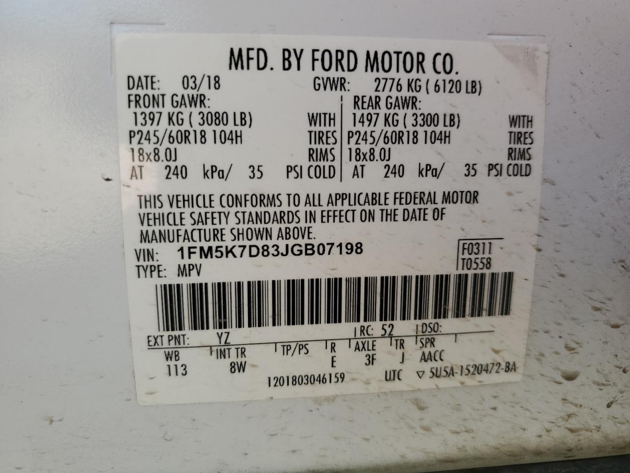 Photo 12 VIN: 1FM5K7D83JGB07198 - FORD EXPLORER 