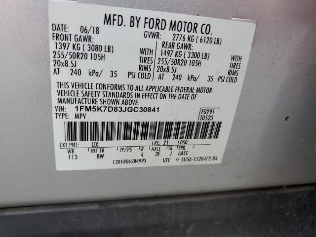 Photo 12 VIN: 1FM5K7D83JGC30841 - FORD EXPLORER X 