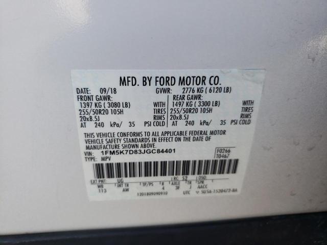 Photo 12 VIN: 1FM5K7D83JGC84401 - FORD EXPLORER X 