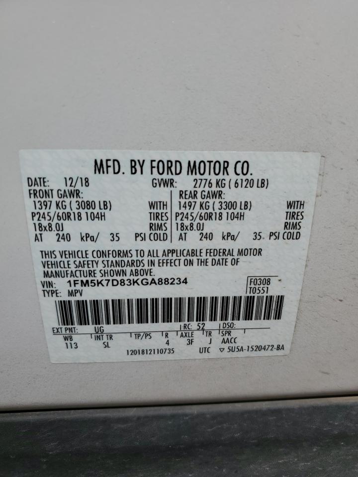 Photo 12 VIN: 1FM5K7D83KGA88234 - FORD EXPLORER 